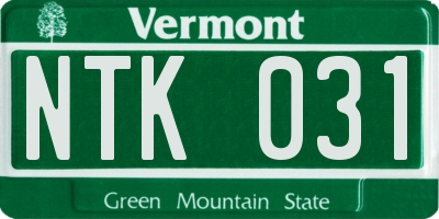 VT license plate NTK031