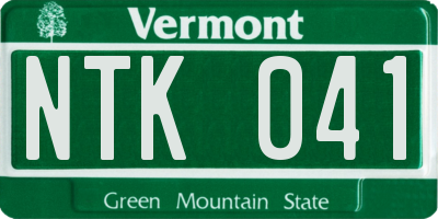 VT license plate NTK041