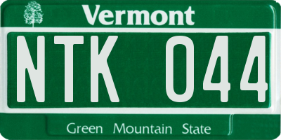 VT license plate NTK044
