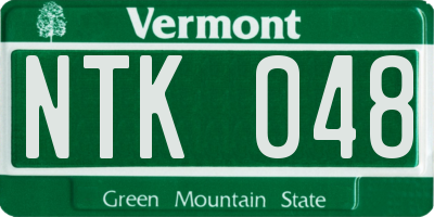 VT license plate NTK048