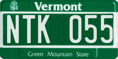 VT license plate NTK055
