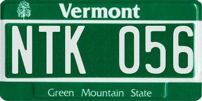 VT license plate NTK056