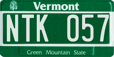 VT license plate NTK057