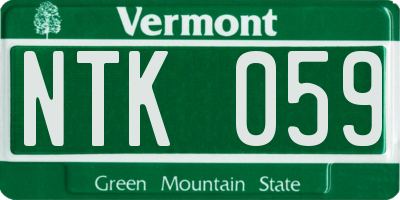VT license plate NTK059