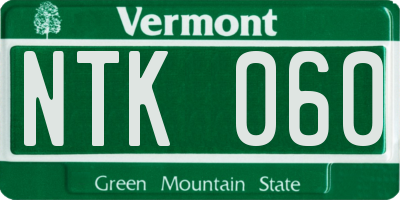 VT license plate NTK060