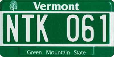 VT license plate NTK061