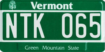 VT license plate NTK065