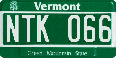 VT license plate NTK066