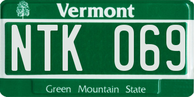 VT license plate NTK069
