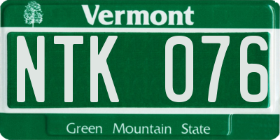 VT license plate NTK076