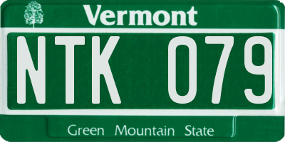 VT license plate NTK079
