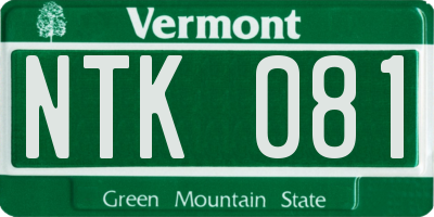 VT license plate NTK081