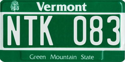 VT license plate NTK083