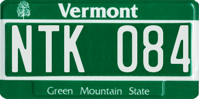 VT license plate NTK084