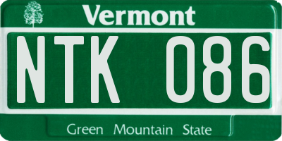 VT license plate NTK086