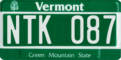 VT license plate NTK087