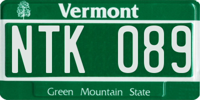 VT license plate NTK089