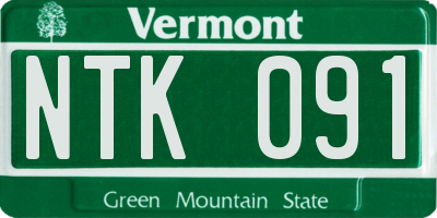 VT license plate NTK091