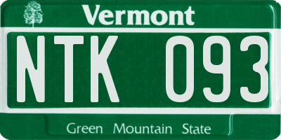 VT license plate NTK093