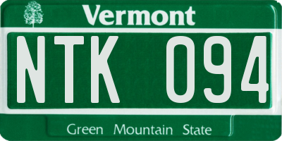 VT license plate NTK094