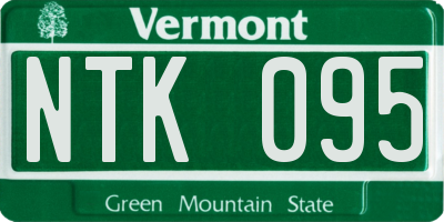 VT license plate NTK095