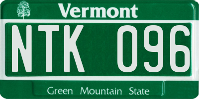 VT license plate NTK096