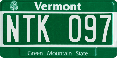 VT license plate NTK097