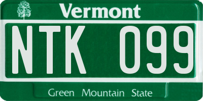 VT license plate NTK099
