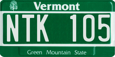 VT license plate NTK105