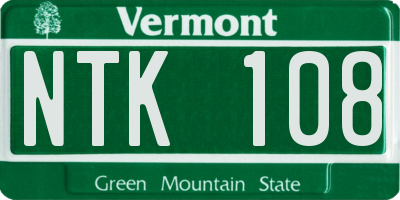 VT license plate NTK108