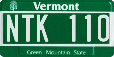 VT license plate NTK110