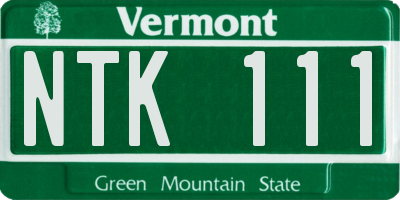 VT license plate NTK111