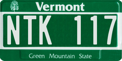 VT license plate NTK117