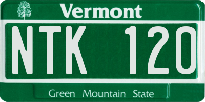 VT license plate NTK120