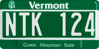 VT license plate NTK124