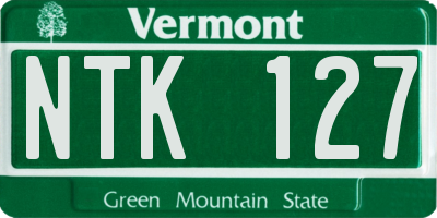 VT license plate NTK127