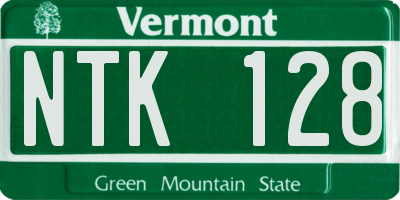 VT license plate NTK128