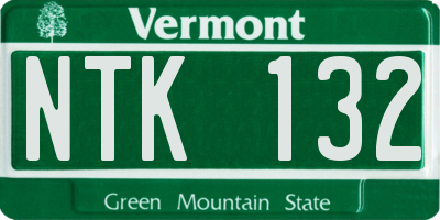 VT license plate NTK132