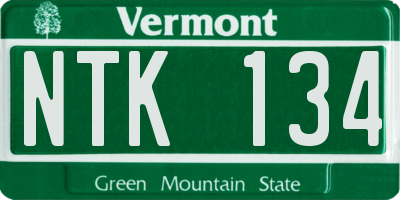 VT license plate NTK134