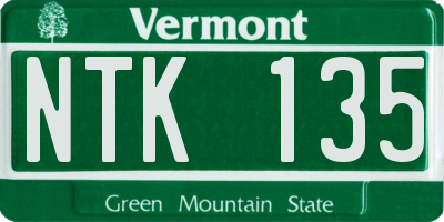VT license plate NTK135