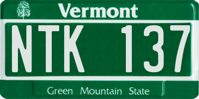 VT license plate NTK137