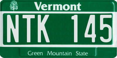 VT license plate NTK145