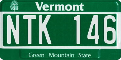 VT license plate NTK146