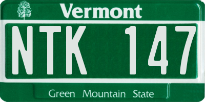 VT license plate NTK147