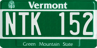 VT license plate NTK152
