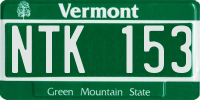 VT license plate NTK153
