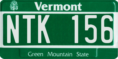 VT license plate NTK156