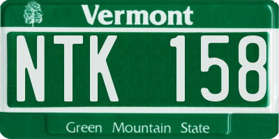 VT license plate NTK158