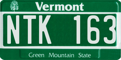 VT license plate NTK163