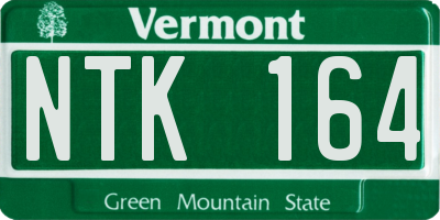 VT license plate NTK164